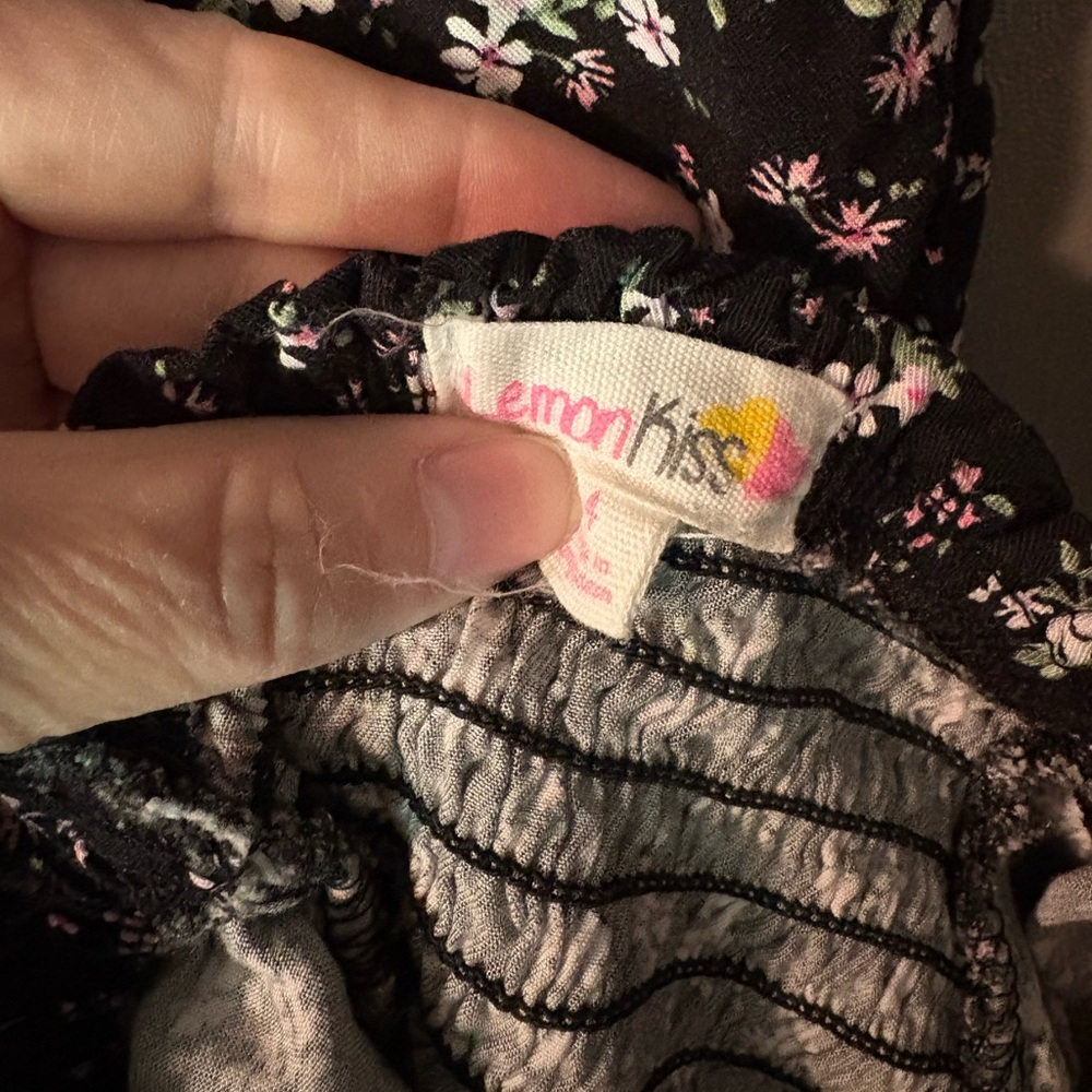 LEMON KISS BRAND Floral Black and White Button-Up Kids SZ-4T Outfit. - Picture 8 of 9